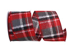 Christmas Ribbon - Grey Flannel Plaid